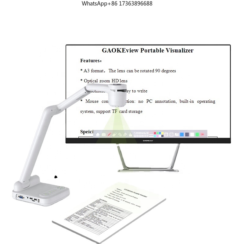 Document Camera Visualizer - Scanner Portatile Gaoke A3A4 per Documenti,
